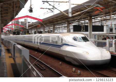 Sanyo Shinkansen Nozomi (N700S series) arriving at Okayama Station Sanyo Shinkansen Nozomi (N700S series) arriving at Okayama Station 129813223