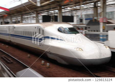 Sanyo Shinkansen Nozomi (N700 series/Small A) arriving at Okayama Station 129813224