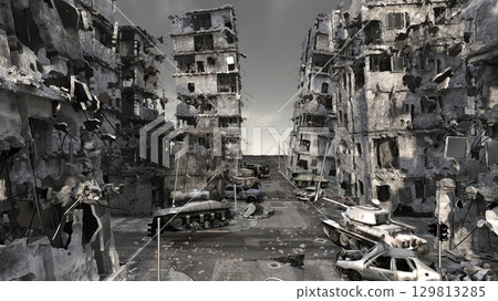 城市景觀遭受攻擊 129813285