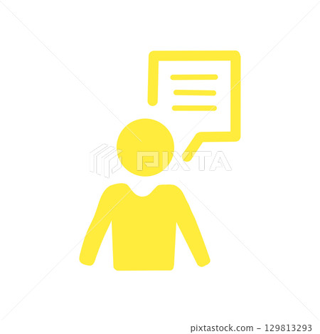 Person with Speech Bubble / Icon of a person speaking in a speech bubble 129813293