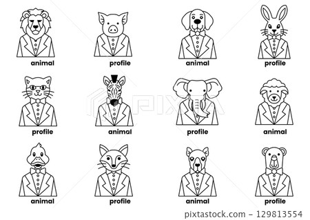 A collection of animal profile pictures 129813554
