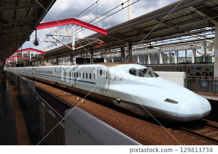Sanyo/Kyushu Shinkansen N700 series (Mizuho, Hikari, Sakura, Kodama) arriving at Okayama Station Sanyo/Kyushu Shinkansen N700 series (Mizuho, Hikari, Sakura, Kodama) arriving at Okayama Station 129813738