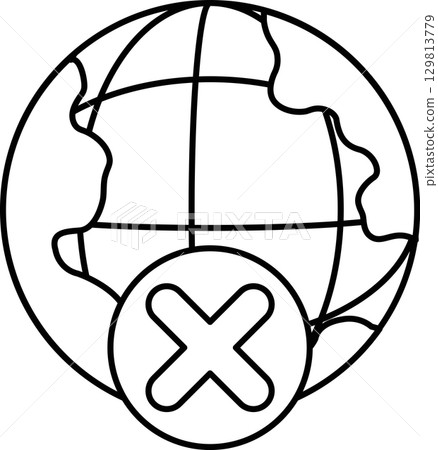 A black and white drawing of the earth with a cross on it A black and white drawing of the earth with a cross on it 129813779