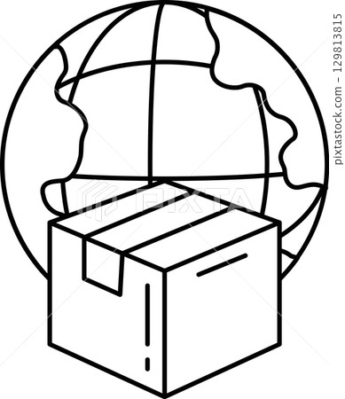 A box is on top of a globe A box is on top of a globe 129813815