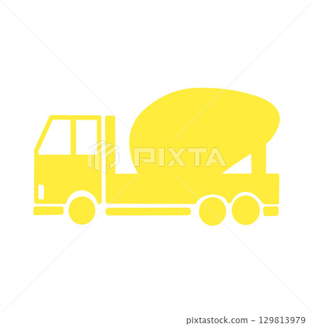 Concrete Mixer Truck Icon 129813979