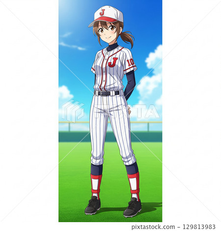 穿制服的棒球女孩 129813983