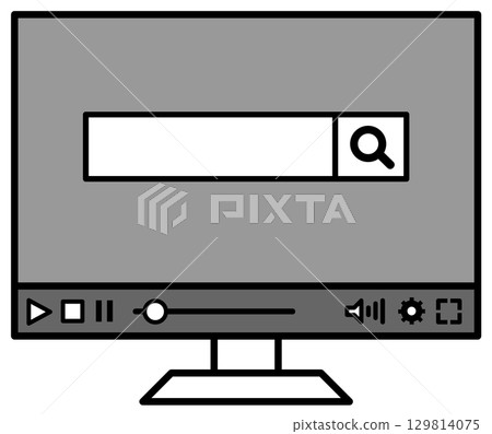 操作電腦螢幕線上搜尋資訊的圖示 129814075