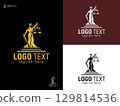Elegant Lady Justice Logo Design - Modern Scales of Justice Icon with Sword and Balance 129814536