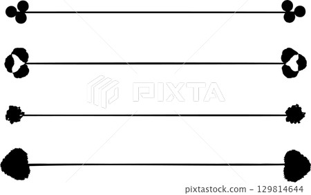 Cute silhouette borders and lines 129814644