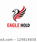 Eagle Logo Design with Bold Wings Modern and Professional Template 129814838