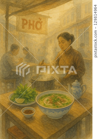 牛河粉街拍｜清晨酷暑中，充滿濃鬱人文氣息的牛河粉餐廳的場景 129814964