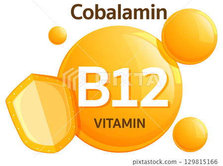 Vitamin B12 Cobalamin Icon with Protective Shield Vitamin B12 Cobalamin Icon with Protective Shield 129815166