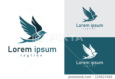 Elegant Bird Logo Template Perfect for Branding Minimalist Designs 129815488
