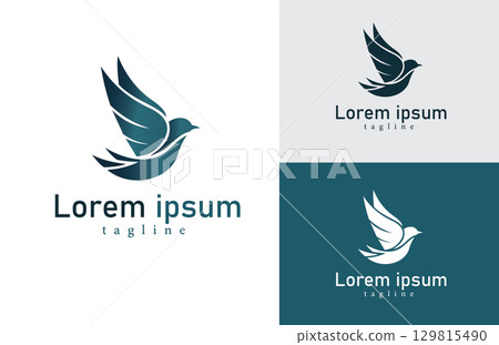 Modern Bird Logo Design  Elegant Minimalist Branding for Eco Friendly, Travel, or Wellness Businesses 129815490