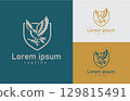 Heraldic Eagle Emblem Elegant Vector Shield Logo for Corporate and Brand Identity 129815491