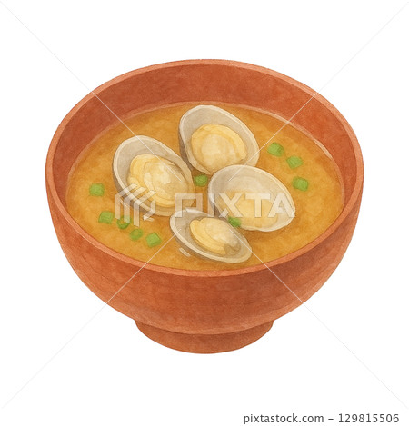 [Sushi] Illustration of clam miso soup 129815506