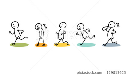 Simple vector illustration of a stick figure running Simple vector illustration of a stick figure running 129815623