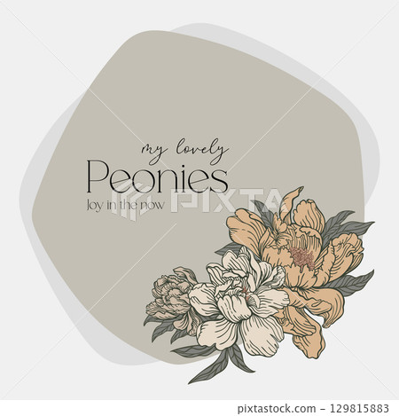 Polygonal frame with floral arrangement. 129815883