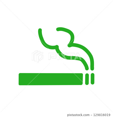 Smoking Area Icon – Cigarette Symbol with Smoke Ve 129816019