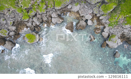 Aerial view of a tropical coastline taken by drone Aerial view of a tropical coastline taken by drone 129816111