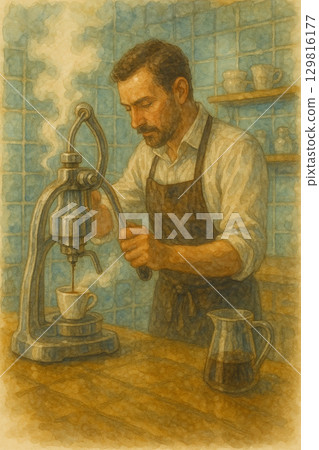 復古風遊戲機操作|水彩畫風遊戲 復古風遊戲機操作|水彩畫風遊戲 129816177