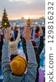 Yoga Practice at Sunset 129816232