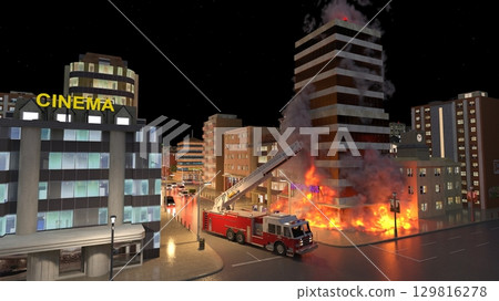 城市景觀遭受攻擊 129816278