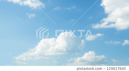 Sky Cloud Blue Background Paronama Web Cloudy summer Winter Season Day, Light Beauty Horizon Spring Brigth Gradient Calm Abstract Backdrop Air Nature View Wallpaper Landscape Cyan color Environment. 129817685