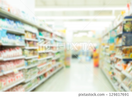 Supermarket shelf blur Background Interior Store Market Corridor Big Distribution Rack Building Grocery Shop Retail Shelves Food Mall Product Inside Hall Display Promotion, Merchandise Interior . Supermarket shelf blur Background Interior Store Market Corridor Big Distribution Rack Building Grocery Shop Retail Shelves Food Mall Product Inside Hall Display Promotion, Merchandise Interior . 129817691