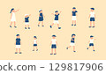 Illustration set of children spending summer 129817906