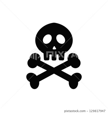 Skull and Crossbones Danger Icon Skull and Crossbones Danger Icon 129817947