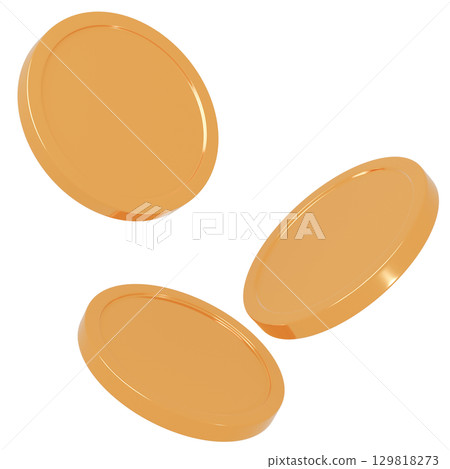 3D Coin Gold 129818273