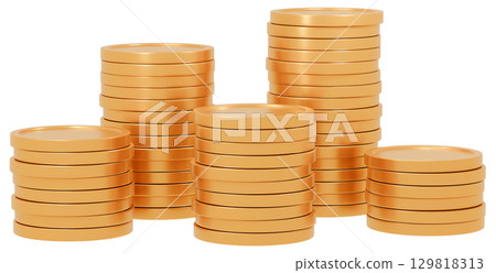 3D堆疊金幣 3D堆疊金幣 129818313