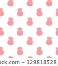 Vector flat seamless pattern with pink shell 129818528