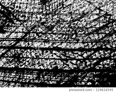 Abstract black and white artwork showcasing intricate line patterns and textures 129818545