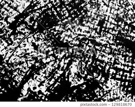 Abstract black and white texture showcasing dynamic patterns created by ink and brush techniques during an art workshop 129818670