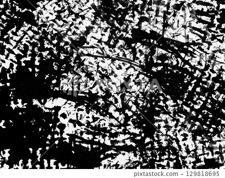 Abstract black and white artwork featuring intricate textures and patterns with strong contrast and dynamic brushwork 129818695
