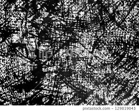 Abstract black and white pattern showcasing dynamic texture and movement in contemporary art 129819043
