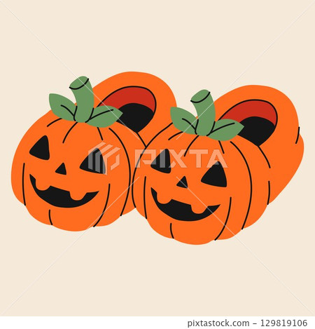 pumpkin, halloween, vector 129819106