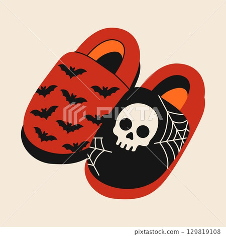 halloween, skull, bats 129819108