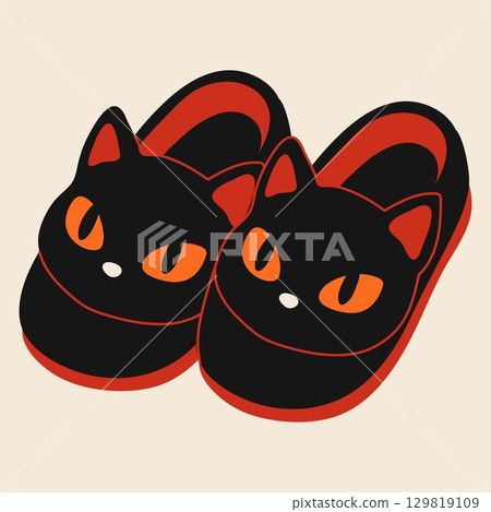 black cat, cartoon, cat 129819109