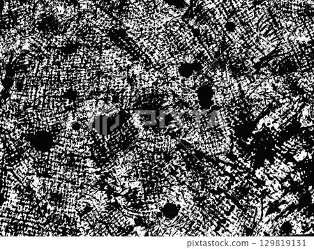 Black and white abstract texture with intricate patterns and splatters created through dynamic brush strokes 129819131