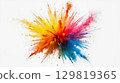 Bright colors burst in a vivid display, showcasing the energy and vibrancy of artistic expression. This dynamic moment captures the spirit of creativity and joy 129819365