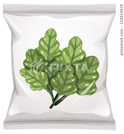 Vector Illustration of Leafy Greens Snack Packaging Vector Illustration of Leafy Greens Snack Packaging 129819429