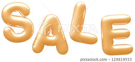 3D Image_Balloon_SALE_Gold 129819553