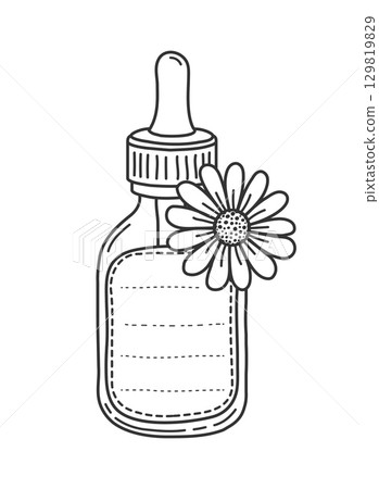 Glass bottle dropper or pipette container for kids memo note frame, vector message sticker. Kids diary or memo note frame for school notebook label or page paper sheet message for to do checklist 129819829