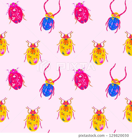 pattern, seamless, ladybug 129820030