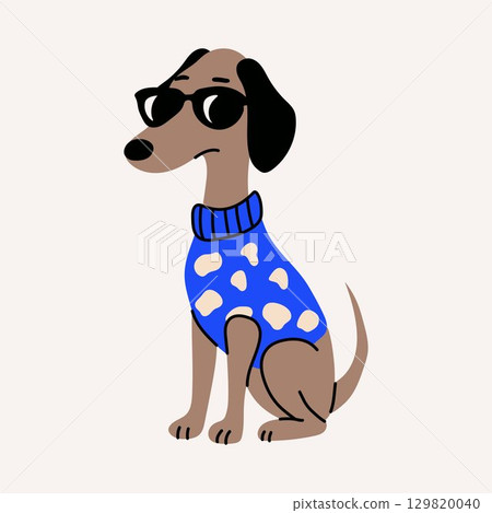 dachshund, dog, cartoon 129820040