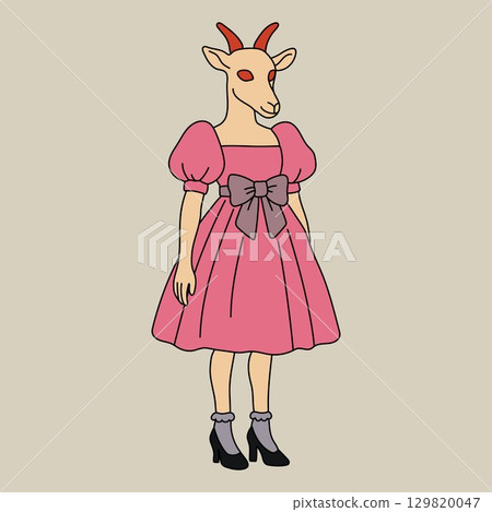 goat, woman, costume 129820047