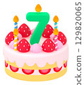 Birthday cake with number 7 129820065